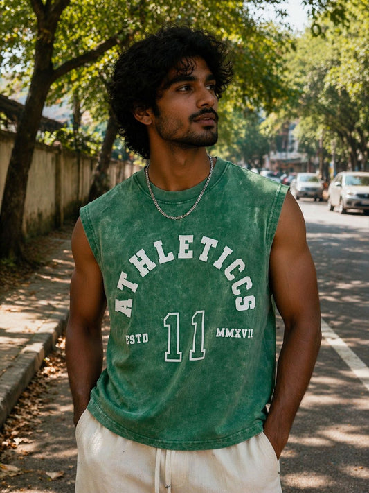 Acid wash oversized tank top